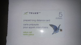 Canada-(051175)-telus-(46)-(5$)-prepiad Mint Card(plastic)-+1card Prepiad Free - Canada