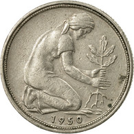 Monnaie, République Fédérale Allemande, 50 Pfennig, 1950, Stuttgart, TTB+ - 50 Pfennig