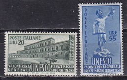 Repubblica Italiana, 1950 - UNESCO - Nr.618/619 MNH** - 1946-60: Neufs