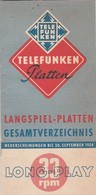 TELEFUNKEN PLATTEN , LANGSPIEL.PLATTEN GESAMTVERZEICHNIS 1954 - Accessoires, Pochettes & Cartons