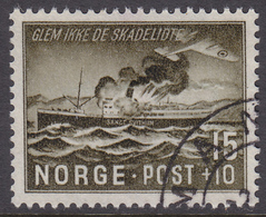 NORWAY 1944 (Mi.# 296) Sea War Victims - 15+10 øre - Usados