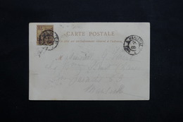 MONACO - Carte Postale Monaco Pour Marseille En 1900 , Oblitération " Nice à Marseille 3°  A " - L 25315 - Brieven En Documenten