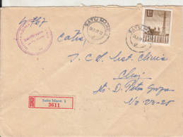 RADIO TOWER, STAMP ON REGISTERED SATU MARE 1-3611 COVER, 1968, ROMANIA - Covers & Documents