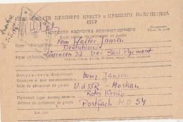 WAR PRISONERS CORRESPONDENCE, CAMP NR M054, CENSORED, WW2, RED CROSS POSTCARD, 1947, RUSSIA - Covers & Documents