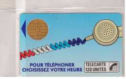 Télécarte France. Cordon. Grosse Puce Dorée. 120 Unités - Telefonschnur (Cordon)