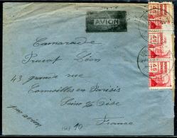 ESPAGNE - N° 562 (3) / LETTRE AVION OBL " CORREOS DE CAMPANA LE 27/2/1938 POUR PARIS AVEC CENSURE - TB - 1931-50 Briefe U. Dokumente