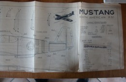 PLAN Maquette AVION MUSTANG NORTH AMERICAN P.51 - Machines