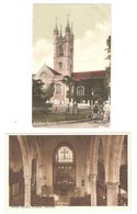 TWO OLD POSTCARDS OF ASHFORD CHURCH INTERIOR AND EXTERIOR KENT - Other & Unclassified