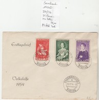 TIMBRES D ALLEMAGNE SAAR SUR LETTRE 1954 FDC  Nr 354/56 COTE 25 € - Covers & Documents