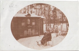 Buchholz Friedewald MORITZBURG Wohnhaus Mit Schlitten Fahrer Original Private Fotokarte Gelaufen 29.1.1914 - Moritzburg