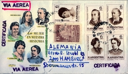 1967 , ARGENTINA , SOBRE CIRCULADO A HAMBURGO, LA MUJER EN NUESTRA HISTORIA. - Covers & Documents