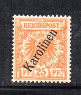 XP4373 - ISOLE CAROLINE , 25 Pf  Nuovo *  Soprastampa Karolinen (14/2380A) - Carolinen