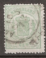 1869 Rijkswapen 1 Ct Groen.  NVPH 15C (13 1/4 Kleine Gaten) - Usati
