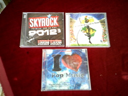 COLLECTION DE 3 CD ALBUMS  DE COMPILATION ° POP MUSIC + LES HYMNES DE LA COUPE DU MONDE + SKYROCK 2012 VOL 3 DOUBLE CD - Collections Complètes