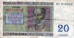 Billet Belge De 20 Francs Le 02-04-1956 Signature B Portrait R.de Lassus En T B - 20 Francos