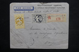 A.E.F. - Enveloppe En Recommandé De Brazzaville Pour Bangui En 1942 , Affranchissement Plaisant France Libre - L 25468 - Briefe U. Dokumente