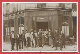 COMMERCE --  CARTE PHOTO - RARE -Café - Restaurant  - Au Rendez Vous - P. JAMES - Cafés