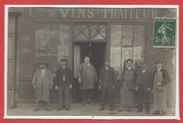 COMMERCE --  CARTE PHOTO - RARE - Café - Cce De Vins - Traiteur - Cafes