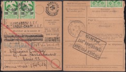 AEF -Yv 204x2  Sur Mandat Post 30/04/1949 De Bangassou (7G29710)DC2523 - Lettres & Documents
