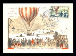 Postcard Ballon Mail - Nice Stamp And Cancel On Postcard 'La Poste Par Ballon 1870-71' / 2 Scans - Autres (Air)