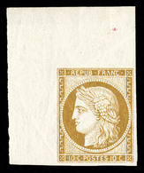 ** N°1f, 10c Bistre Clair, Impression De 1862, Coin De Feuille, Fraîcheur Postale. SUP (certificat)  Qualité: ** - 1849-1850 Cérès