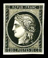 ** N°3, 20c Noir Sur Jaune, Fraîcheur Postale, SUP (signé Calves/certificat)  Qualité: ** - 1849-1850 Ceres