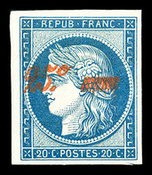 * N°8A, Non émis, 25c Sur 20c Bleu, Belles Marges Avec Petit Bord De Feuille Gauche, Neuf Avec Gomme. SUPERBE. R.R.R. (c - 1849-1850 Ceres