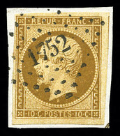 O N°9d, 10c Bistre-brun Foncé Obl Pc 1752 Sur Son Support. Très Jolie Couleur. SUP (signé Calves/certificat)  Qualité: O - 1852 Louis-Napoléon