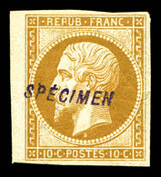 * N°9, 10c Bistre-jaune, Impression De 1862, Surchargé 'SPECIMEN', Bdf. SUP. R.R. (certificats)  Qualité: * - 1852 Louis-Napoléon