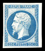 * N°10c, 25c Bleu, Impression De 1862, Bord De Feuille Latéral, Frais. TTB (certificat)  Qualité: *  Cote: 600 Euros - 1852 Louis-Napoleon