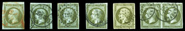 O 1c Empire, 7 Exemplaires Avec Nuances Et Oblitérations. TTB  Qualité: O - 1853-1860 Napoleon III