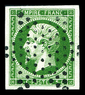 O N°12c, 5c Vert-foncé Sur Vert Obl étoile Posée, Pièce Choisie. SUP (signé Calves/certificat)  Qualité: O - 1853-1860 Napoleone III