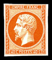 ** N°16, 40c Orange, FRAÎCHEUR POSTALE, SUPERBE (certificat)  Qualité: ** - 1853-1860 Napoléon III.