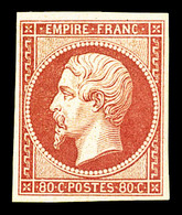 * N°17Ah, 80c Carmin-rose, Impression De 1862, Fraîcheur Postale, SUPERBE (certificat)  Qualité: *  Cote: 3000 Euros - 1853-1860 Napoleon III