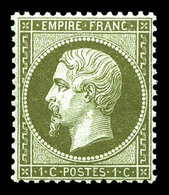 ** N°19, 1c Olive, Fraîcheur Postale. SUP (certificat)  Qualité: ** - 1862 Napoléon III.