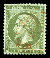 O N°19d, 1c Olive 'grand C Dans Le Cartouche Supérieur' Obl Càd Rouge. TTB. R. (certificat)  Qualité: O  Cote: 1150 Euro - 1862 Napoleone III