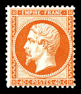 ** N°23, 40c Orange, Fraîcheur Postale. SUPERBE (certificat)  Qualité: ** - 1862 Napoléon III