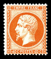 ** N°23, 40c Orange, Fraîcheur Postale. SUPERBE (certificat)  Qualité: ** - 1862 Napoléon III.