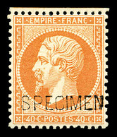 ** N°23d, 40c Orange Surchargé 'SPECIMEN', Fraîcheur Postale, TB (signé/certificat)  Qualité: ** - 1862 Napoleon III