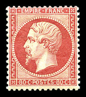 ** N°24, 80c Rose, Fraîcheur Postale, SUP (signé Brun/certificat)  Qualité: ** - 1862 Napoléon III