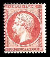 * N°24, 80c Rose. TB (certificat)  Qualité: *  Cote: 2300 Euros - 1862 Napoléon III.