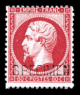 ** N°24d, 80c Rose Surchargé 'SPECIMEN', Fraîcheur Postale (certificat)  Qualité: ** - 1862 Napoléon III.