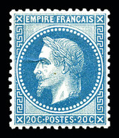 ** N°29B, 20c Bleu Type II, Très Bon Centrage, Fraîcheur Postale. SUP (certificat)  Qualité: ** - 1863-1870 Napoléon III. Laure