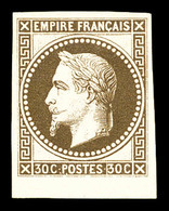 * N°30c, 30c Brun Impression De Rothschild Non Dentelé Bdf. TTB (signé Brun)  Qualité: *  Cote: 360 Euros - 1863-1870 Napoléon III. Laure
