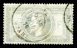 O N°33A, 5F Violet-gris Avec 5 Et F En Bleu, Aminci Mais Belle Présentation.  Qualité: O  Cote: 1300 Euros - 1863-1870 Napoléon III Lauré