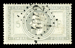 O N°33f, 5f Violet-gris, BURELAGE DOUBLE. SUPERBE. R.R. (signé Calves/certificats)  Qualité: O  Cote: 2750 Euros - 1863-1870 Napoléon III. Laure