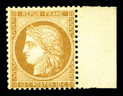 * N°36, 10c Bistre-jaune Bdf, Quasi **, TTB (signé Brun/certificat)  Qualité: *  Cote: 1000 Euros - 1870 Siège De Paris