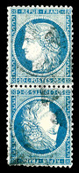 O N°37c, 20c Bleu En Paire Tête-bêche, TTB (signé Margues/Calves/certificat)  Qualité: O  Cote: 2400 Euros - 1870 Belagerung Von Paris