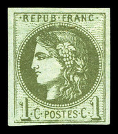 * N°39A, 1c Olive Rep 1, Quatre Marges Equilibrées. TTB  Qualité: *  Cote: 300 Euros - 1870 Uitgave Van Bordeaux