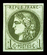 * N°39Ca, 1c Olive Foncé Report 3, Jolie Couleur. TB (signé Brun)  Qualité: *  Cote: 230 Euros - 1870 Ausgabe Bordeaux